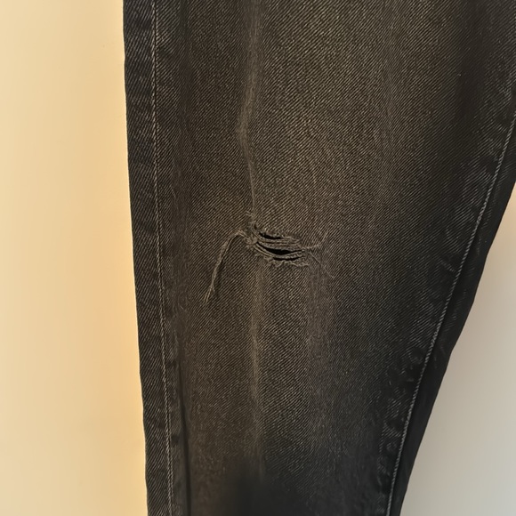 Free People We The Free Black loose fit Crop Button fly Jeans Size 28 - Picture 9 of 10